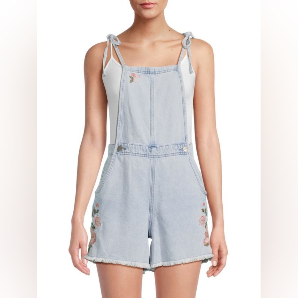 Driftwood Raphy Shortall Floral Embroidered Overall Size Small